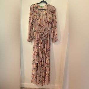 Peach floral sheer dress. Size 1x.